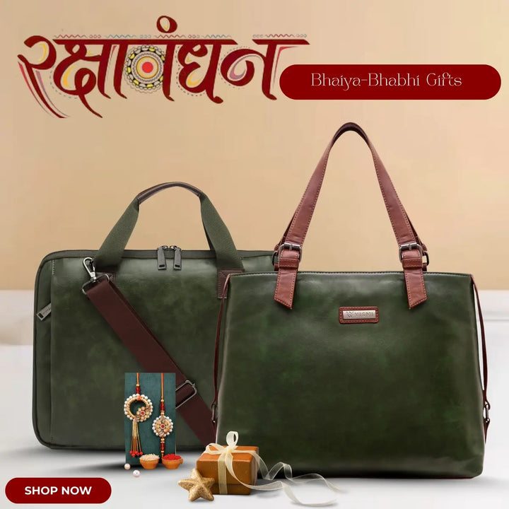 Special Rakhi Gift Combo - Laptop Bag + Tote Handbag