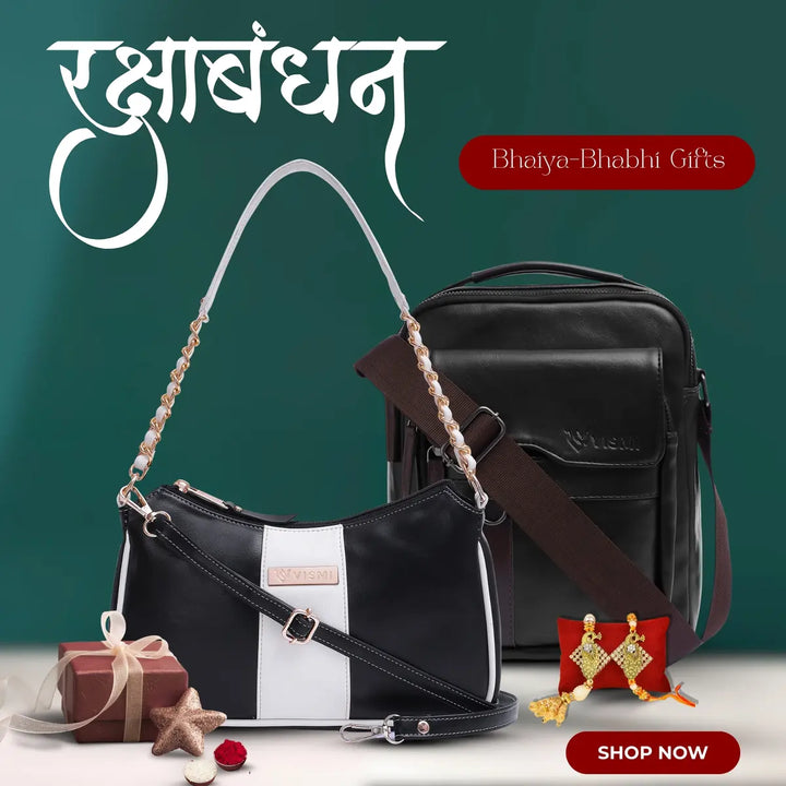 Special Rakhi Gift Combo - Men Sling Bag + Women Handbag