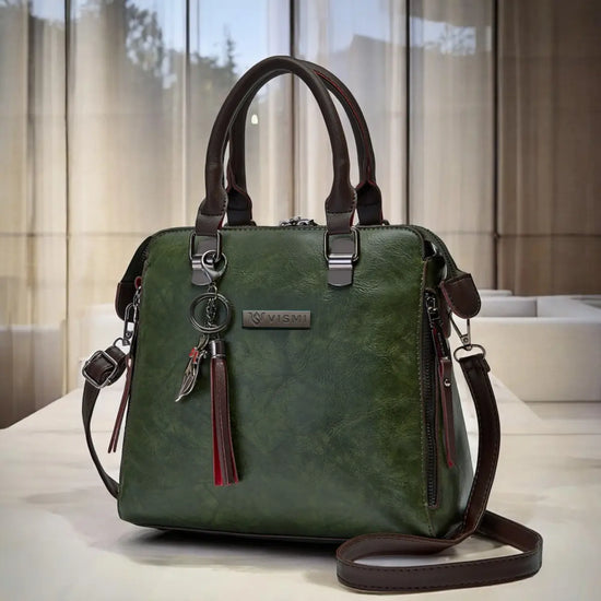 Timeless Elegance Satchel Handbag - Olive Green