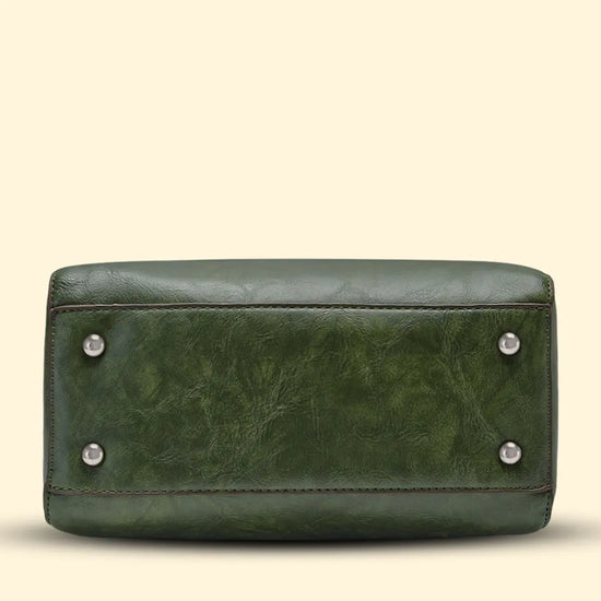 Timeless Elegance Satchel Handbag - Olive Green