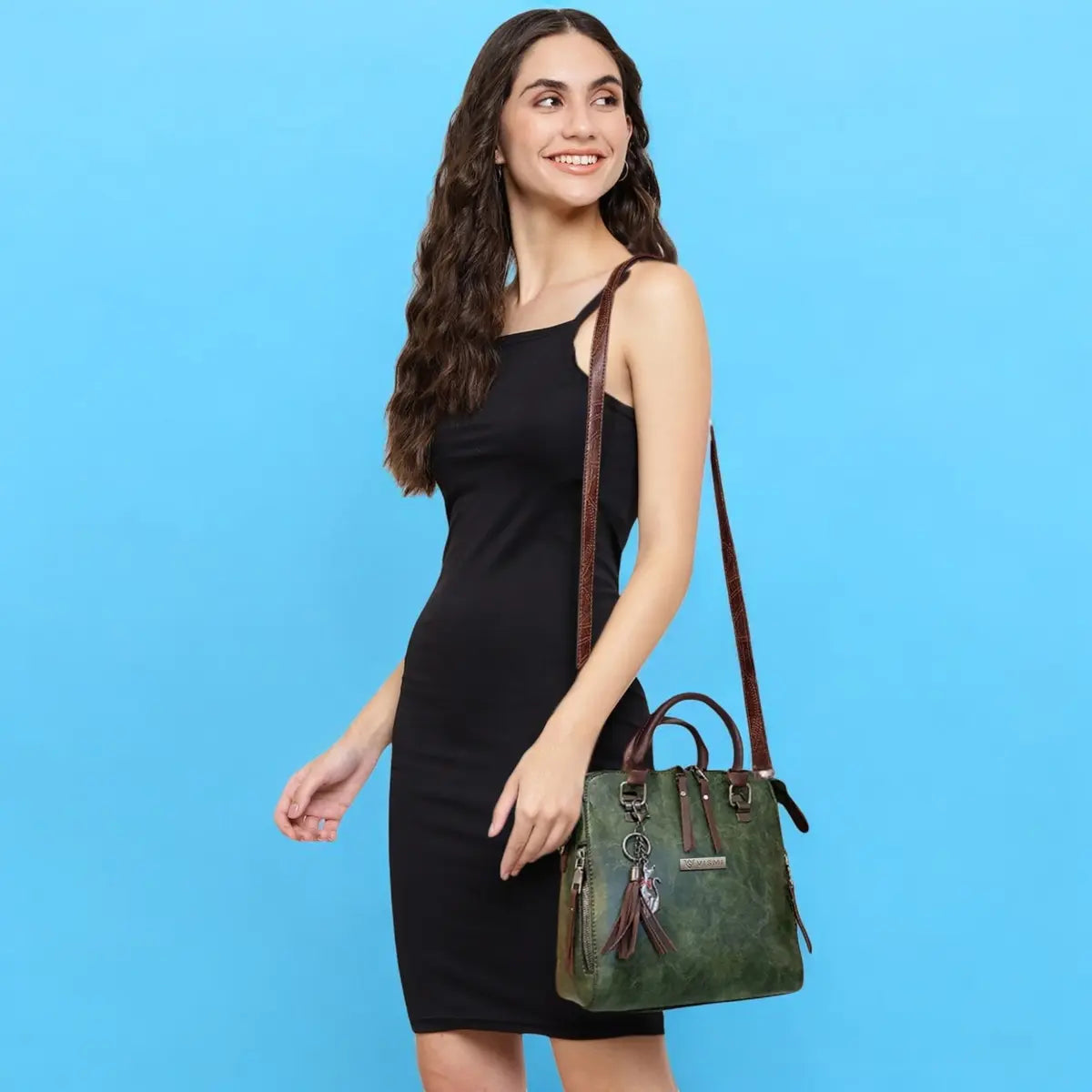 Timeless Elegance Satchel Handbag - Olive Green