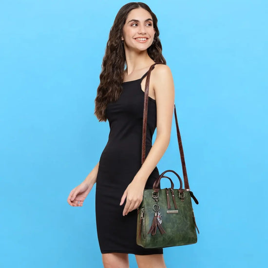 Timeless Elegance Satchel Handbag - Olive Green