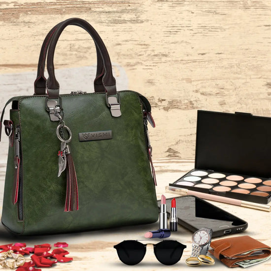 Timeless Elegance Satchel Handbag - Olive Green