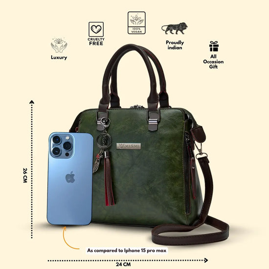 Timeless Elegance Satchel Handbag - Olive Green