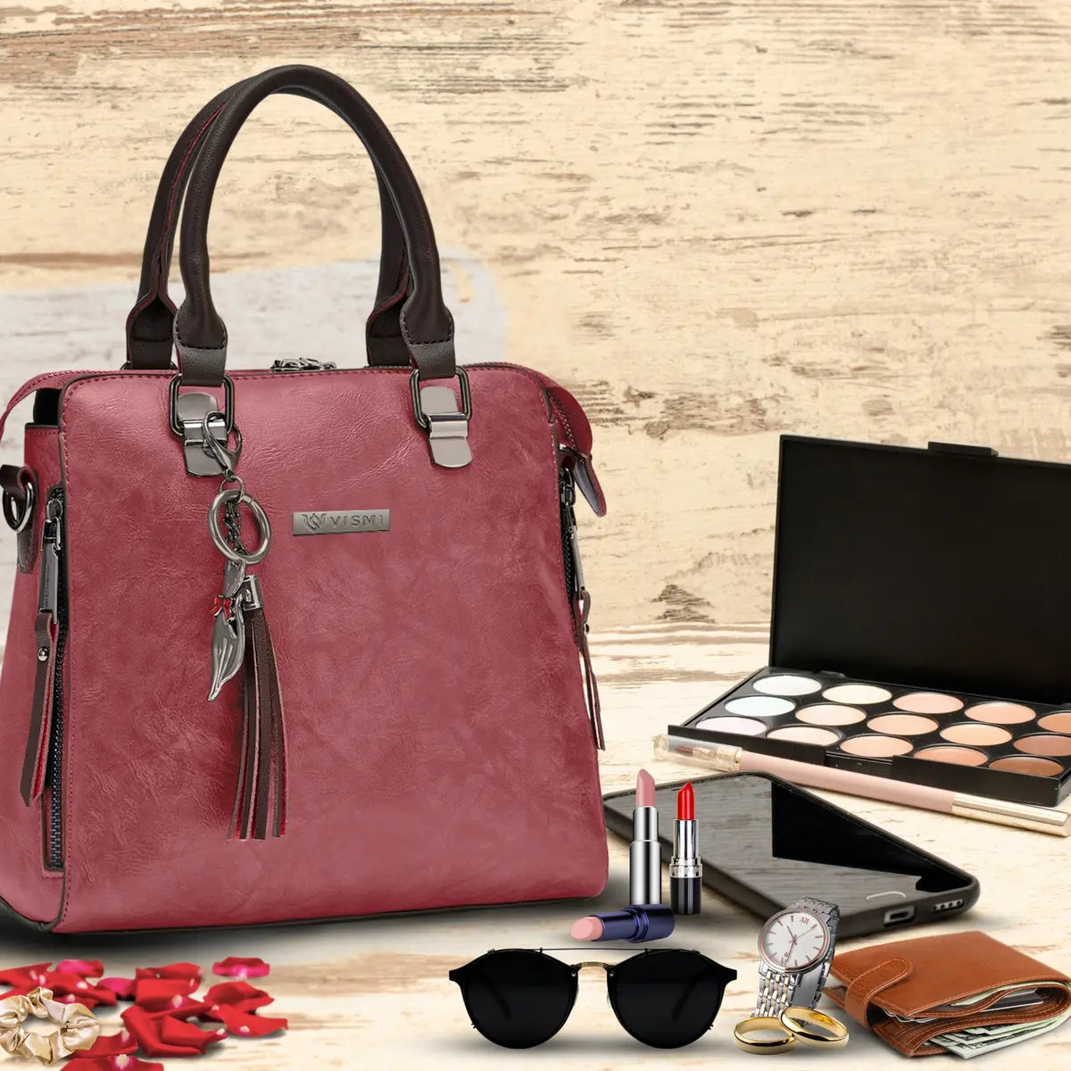 Timeless Elegance Satchel Handbag - Blush Pink