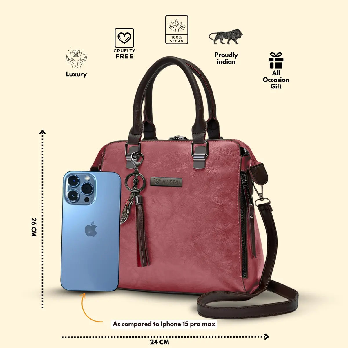 Timeless Elegance Satchel Handbag - Blush Pink