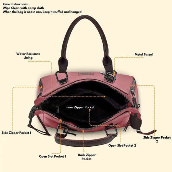 Timeless Elegance Satchel Handbag - Blush Pink