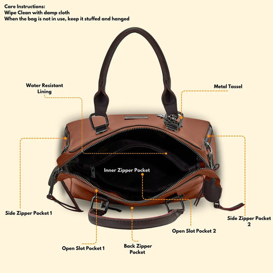 Timeless Elegance Satchel Handbag - Tan
