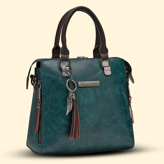 Timeless Elegance Satchel Handbag - Teal blue