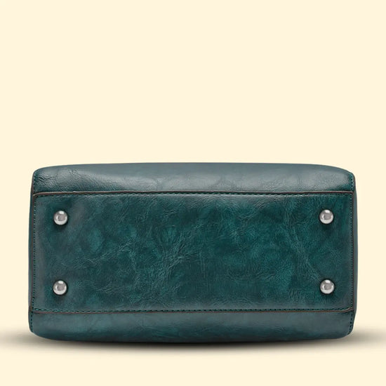 Timeless Elegance Satchel Handbag - Teal blue