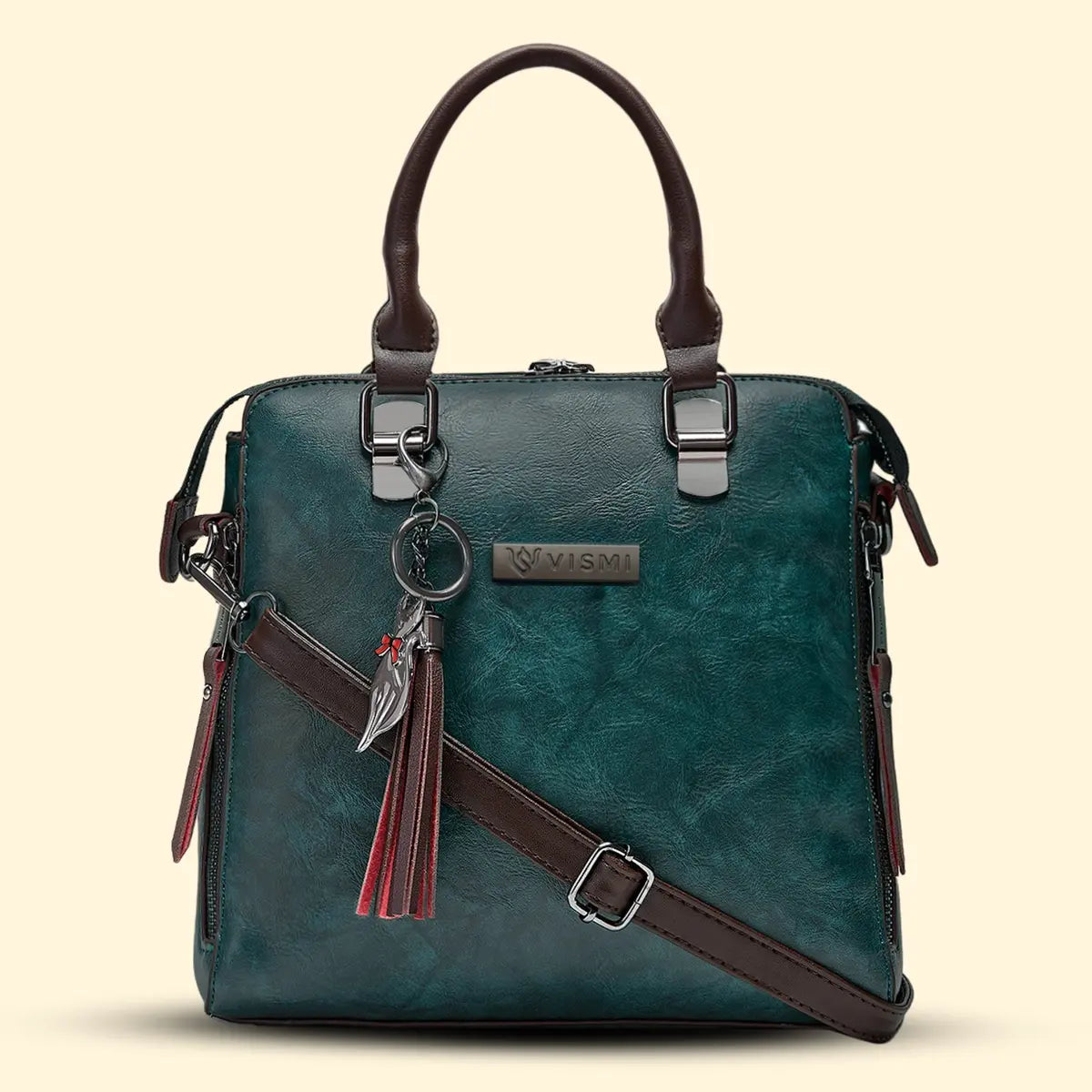 Timeless Elegance Satchel Handbag - Teal blue
