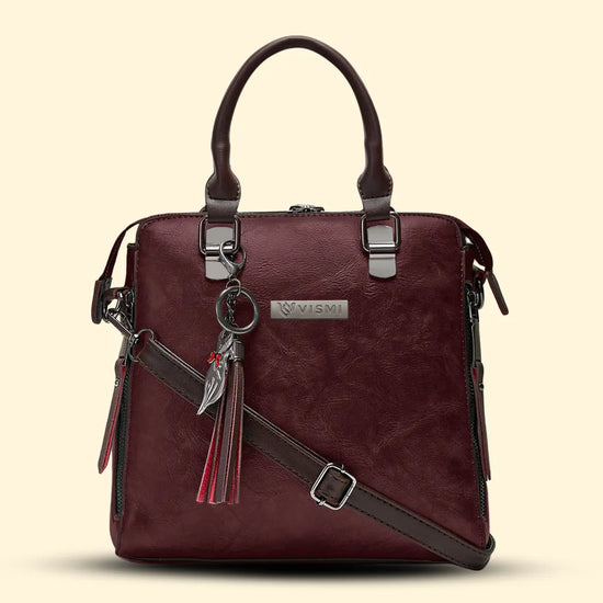 Timeless Elegance Satchel Handbag - Wine