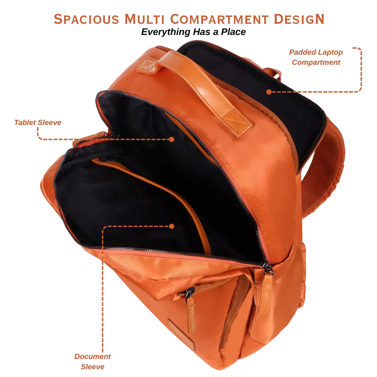 Spacious-Orange-Laptop-Backpack–Everyday-Essentials-Business-Travel-Bag
