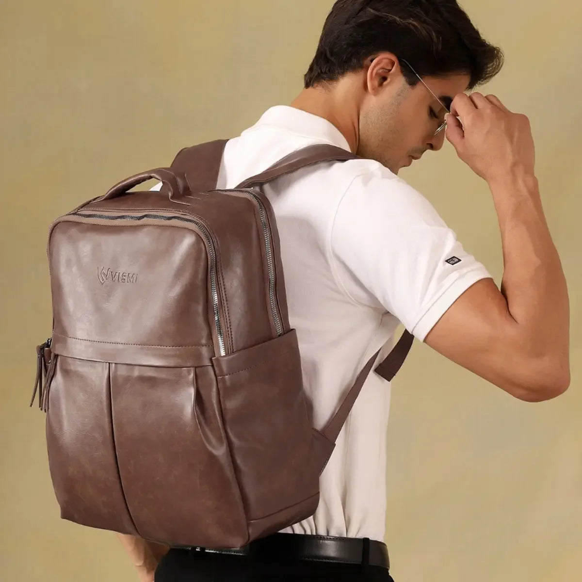 Elegant-Coffee-Brown-Laptop-Backpack-Timeless-Voyager-Office-College-Bag