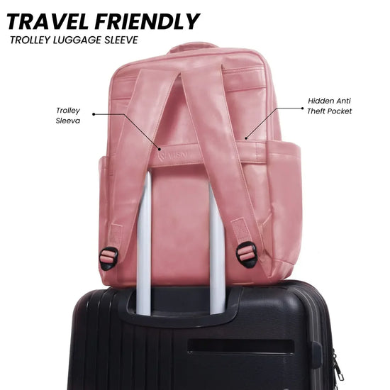 Blush-Pink-Timeless-Voyager-Laptop-Backpack-Stylish-Functional Women’s-Bag