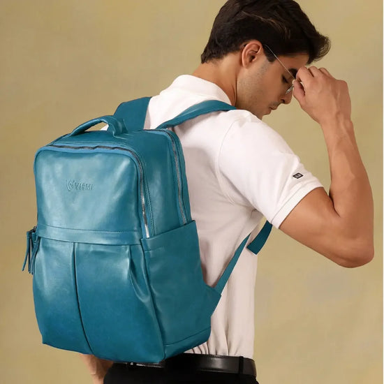 Durable-Teal-Blue-Laptop-Backpack-Timeless-Voyager-Work-College-Bag