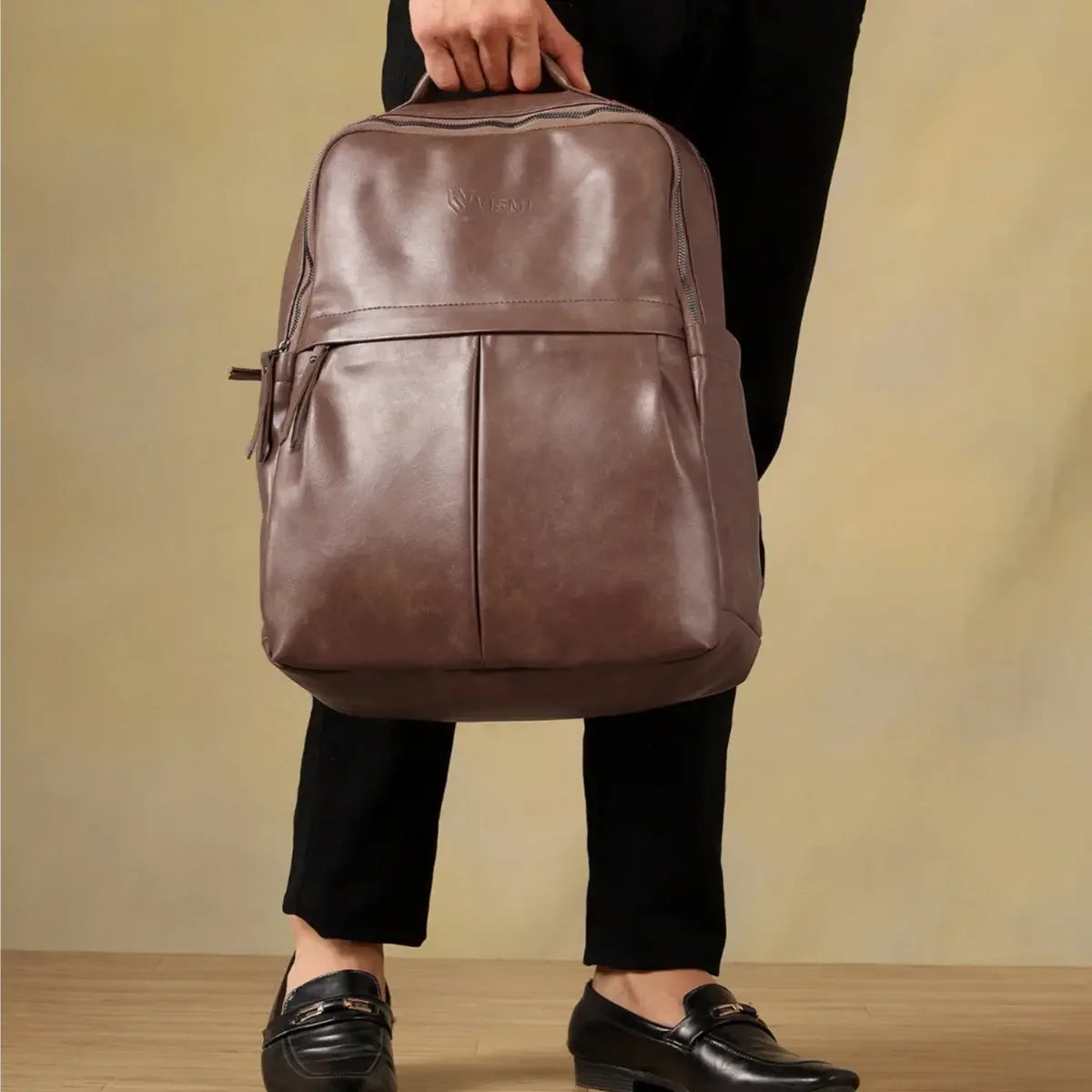 Timeless-Voyager-Backpack-Coffee-Brown-Laptop-Bag-for-Work-Travel-Study
