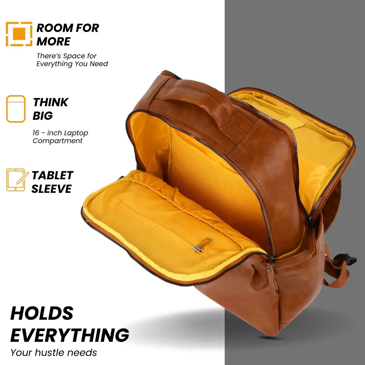 Classic-Tan-Laptop-Backpack-Timeless-Voyager-Professional-Work -Travel-Bag