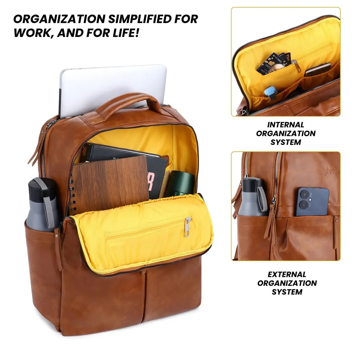 Spacious-Tan-Laptop-Backpack-Timeless-Voyager-Fashionable-Business-Bag