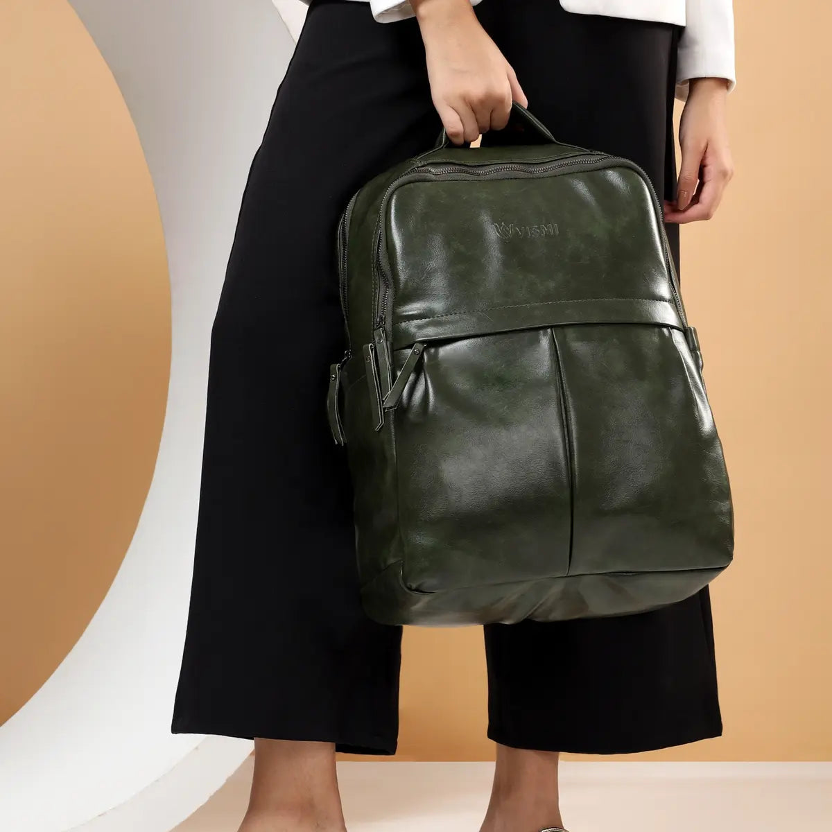 Timeless-Voyager-Olive-Green-Backpack–Laptop-Bag-for-Work-Study-Travel