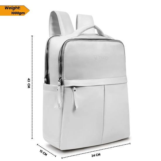 Timeless-Voyager-White-Laptop-Backpack–Stylish-Office-Travel-Bag