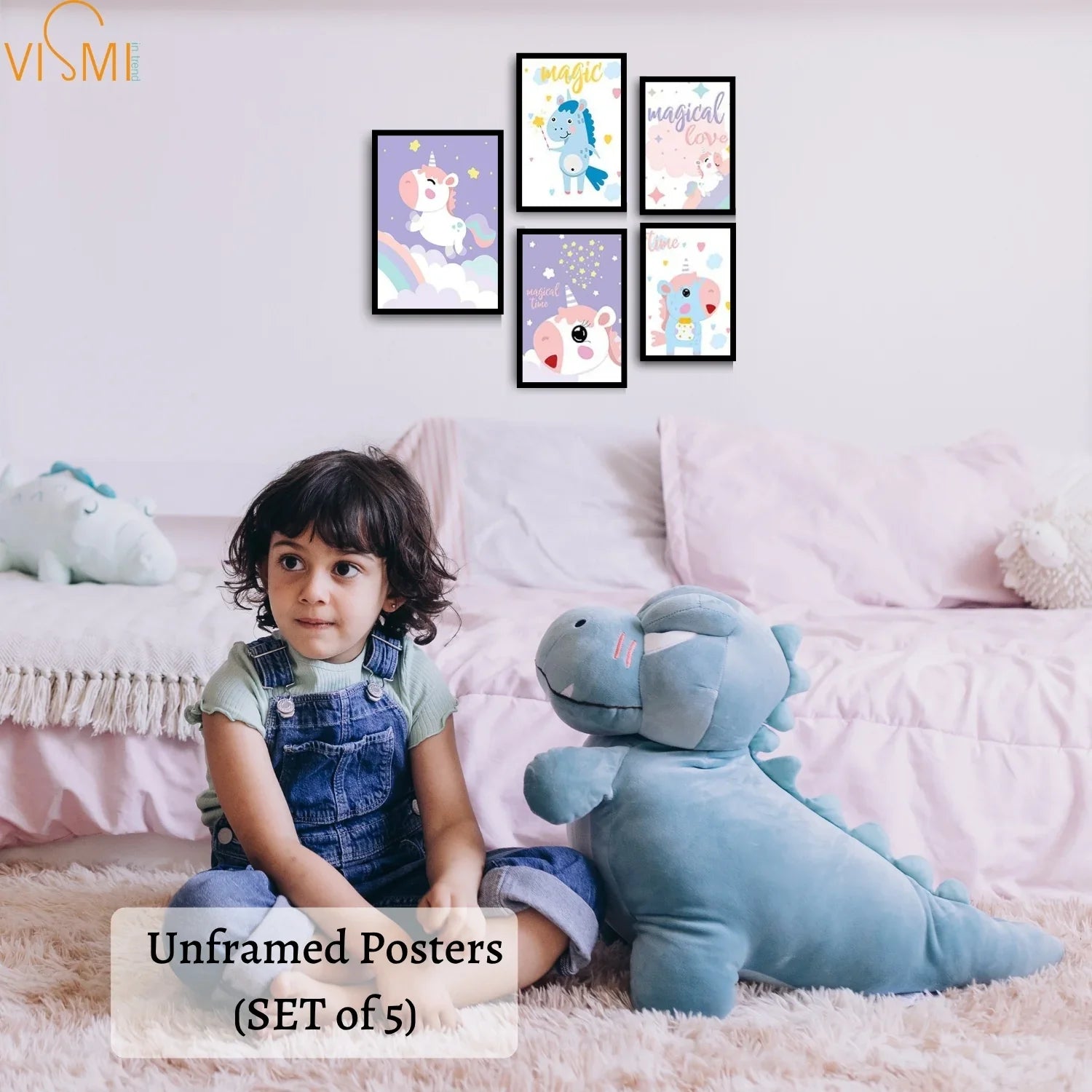 Magical-Unicorn-Wall-Poster-Collection-Set-of-5-for-Kids-Room-Decoration