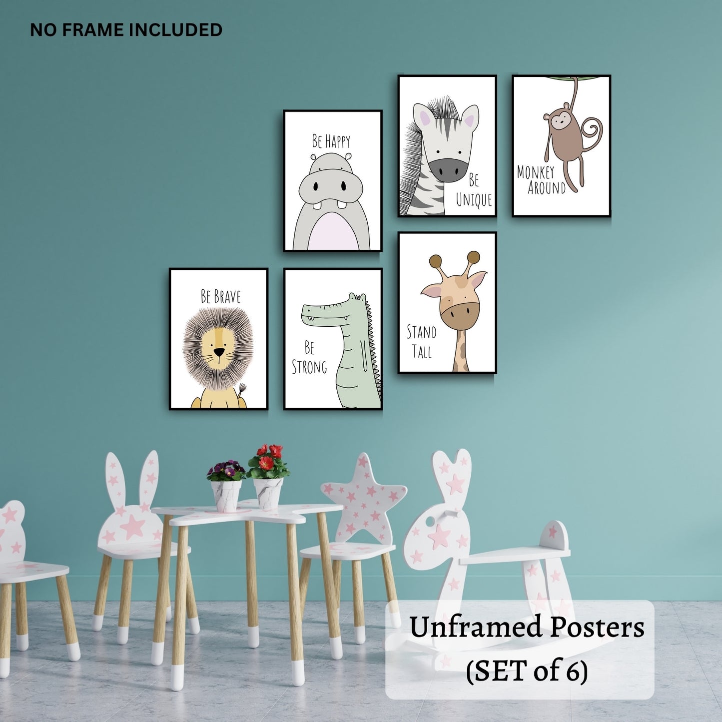 Nursery-Wall-Decor–Be-Brave-Be-Happy-Jungle-Theme-Canvas-Prints