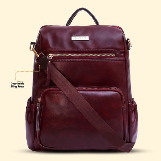 Timeless Diva Women Laptop Backpack - Wine
