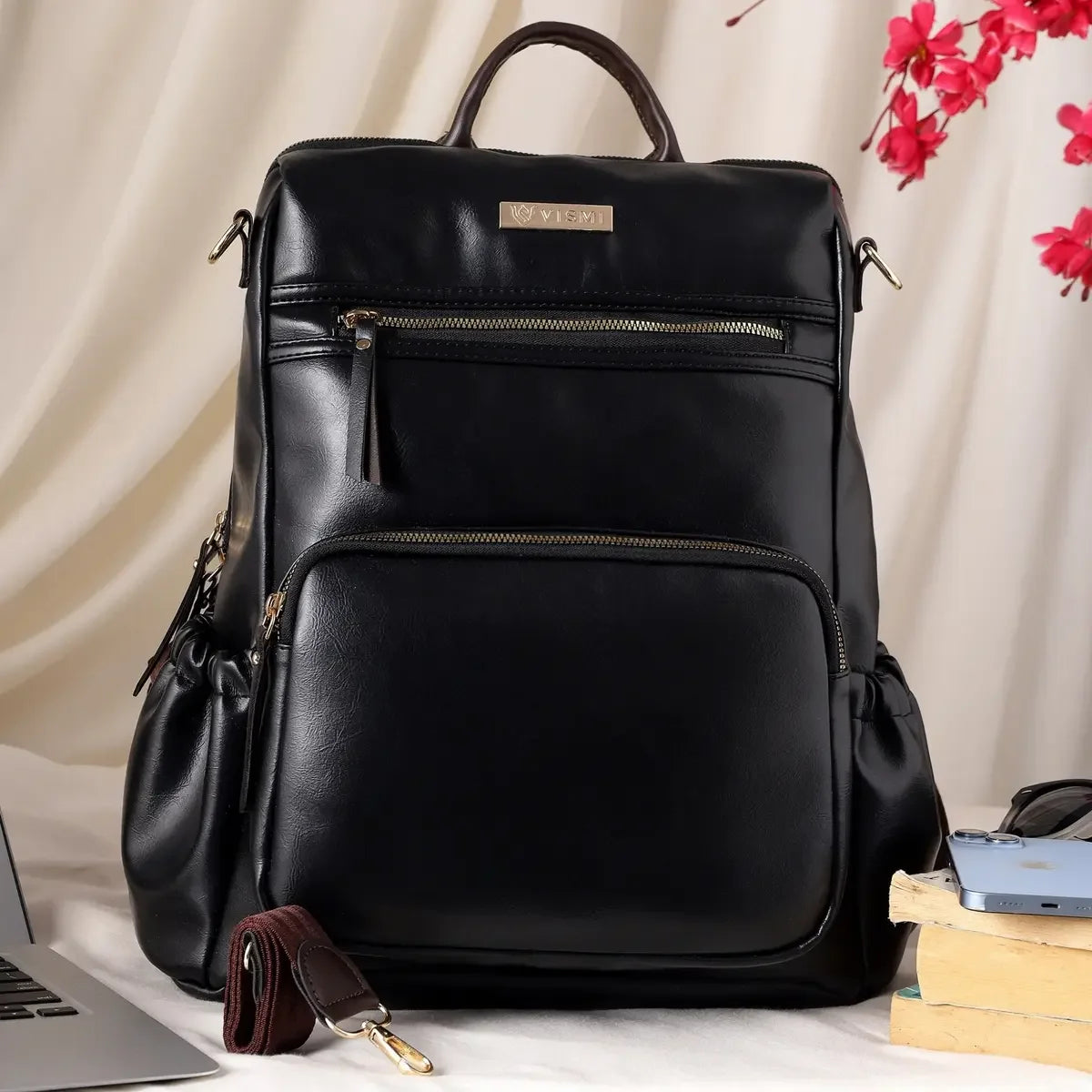 Timeless Diva Women Laptop Backpack - Black