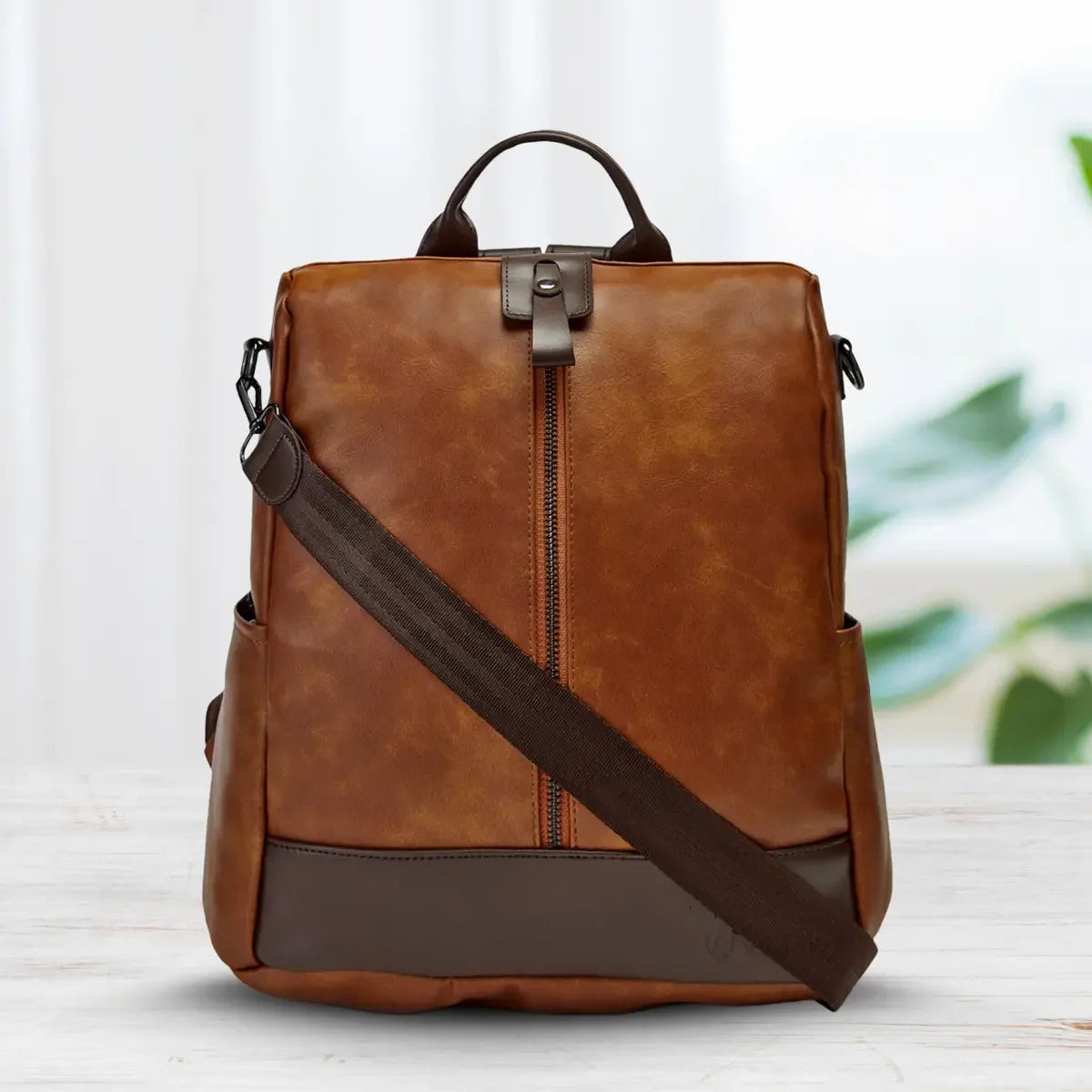 Timeless Aura Women Backpack Handbag - Tan