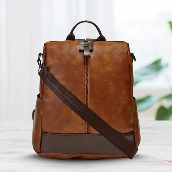 Timeless Aura Women Backpack Handbag - Tan