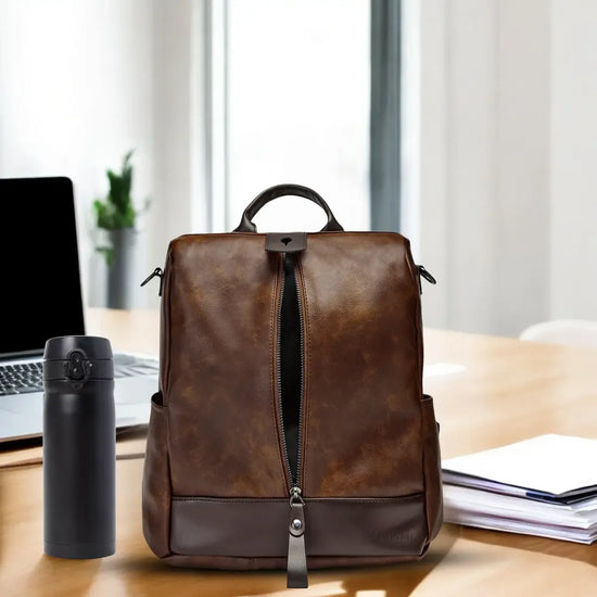 Timeless Aura Women Backpack Handbag - Coffee Brown