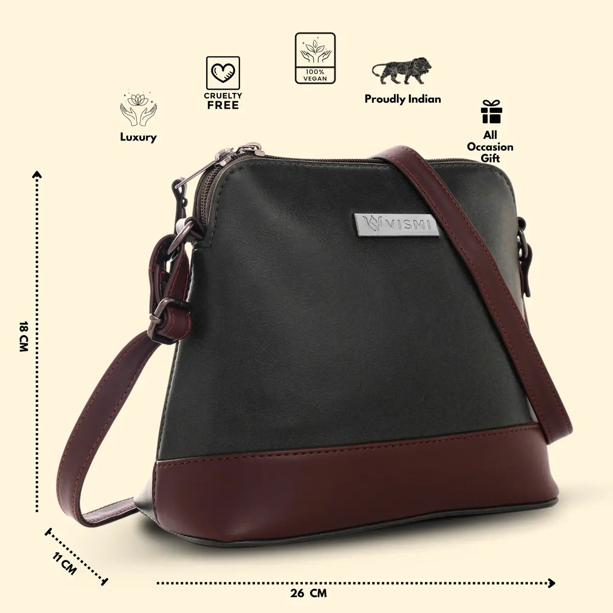 Timeless Luxe Women's Sling Bag - Black