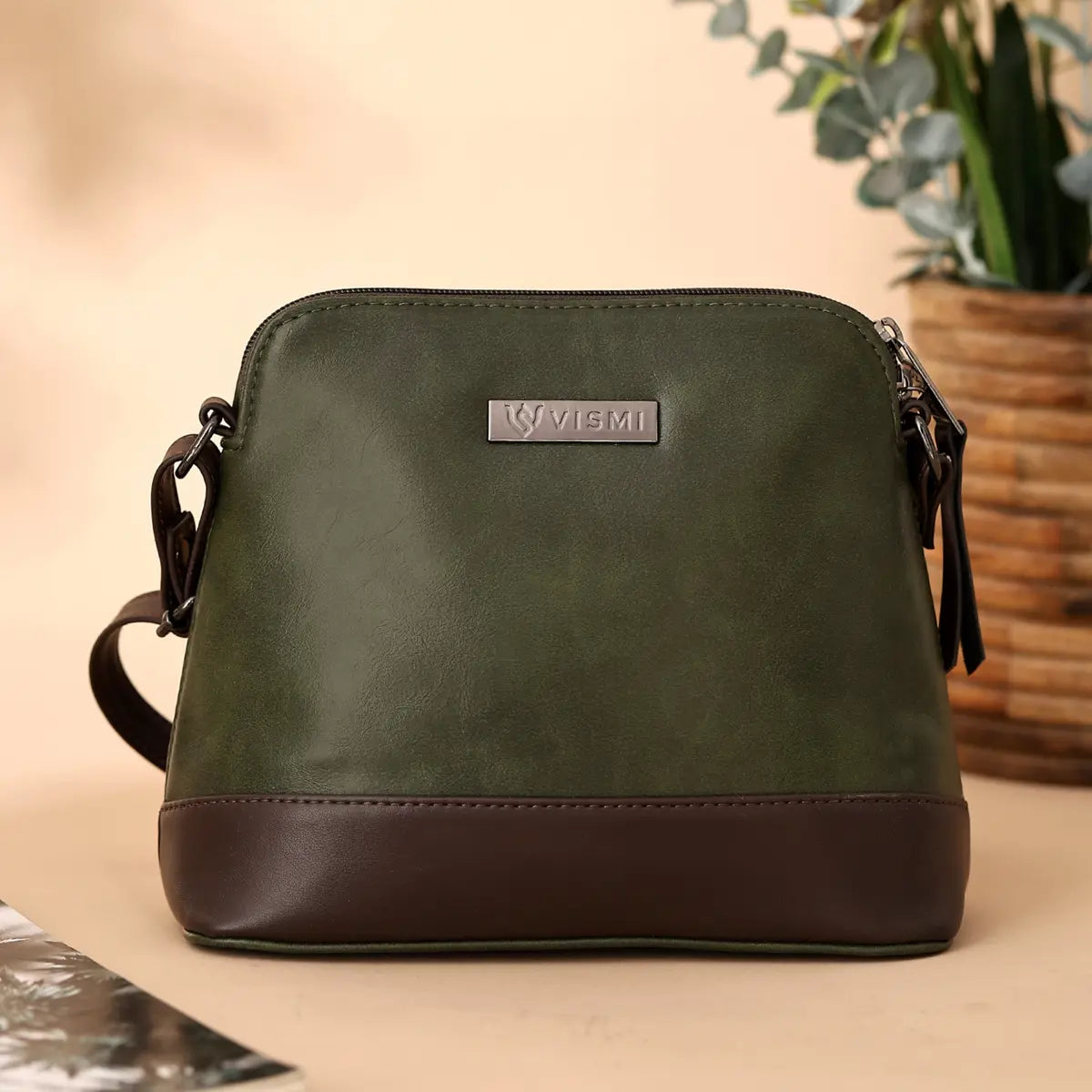 Timeless Luxe Women's Sling Bag - Olive Green
