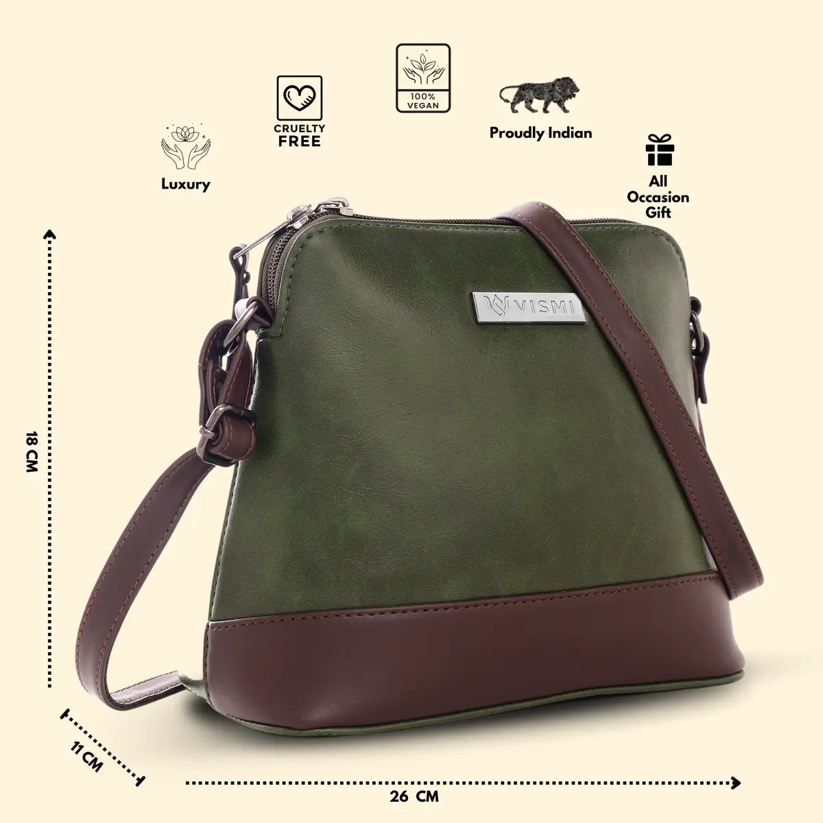 Timeless Luxe Women's Sling Bag - Olive Green