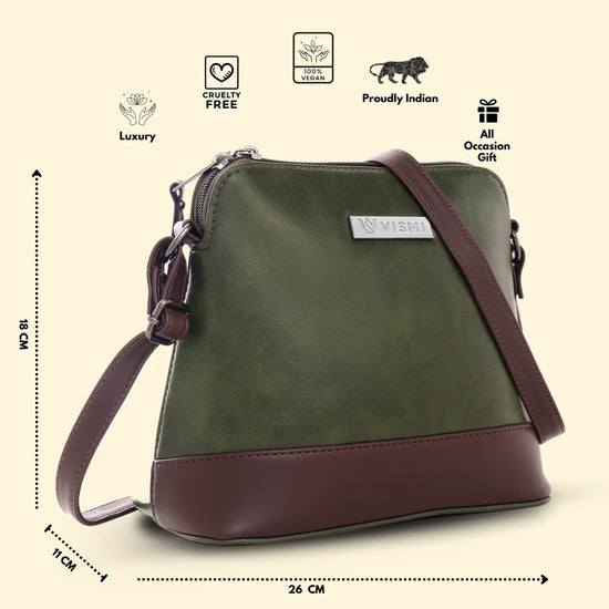 Timeless Luxe Women's Sling Bag - Olive Green