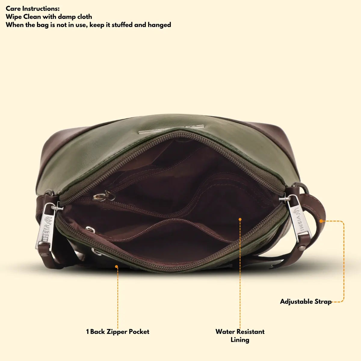 Timeless Luxe Women's Sling Bag - Olive Green