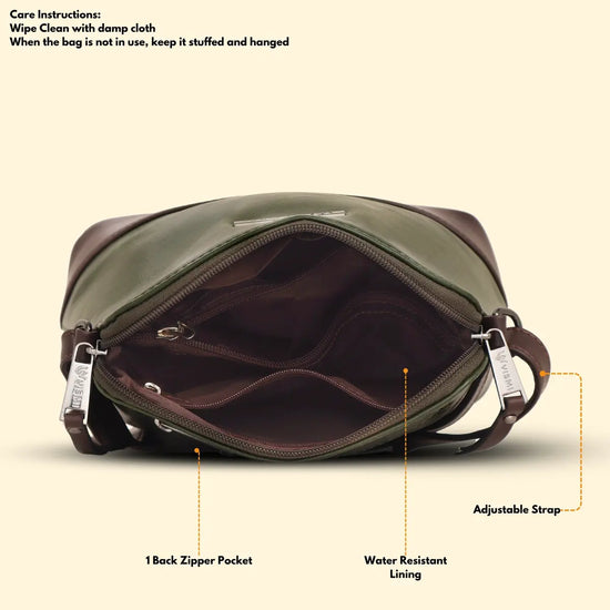 Timeless Luxe Women's Sling Bag - Olive Green