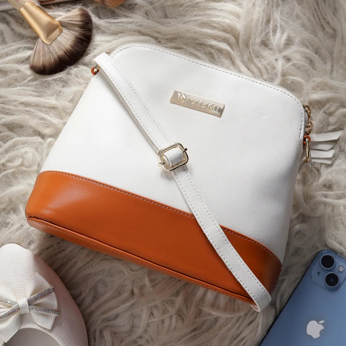 Timeless Luxe Women's Sling Bag - White