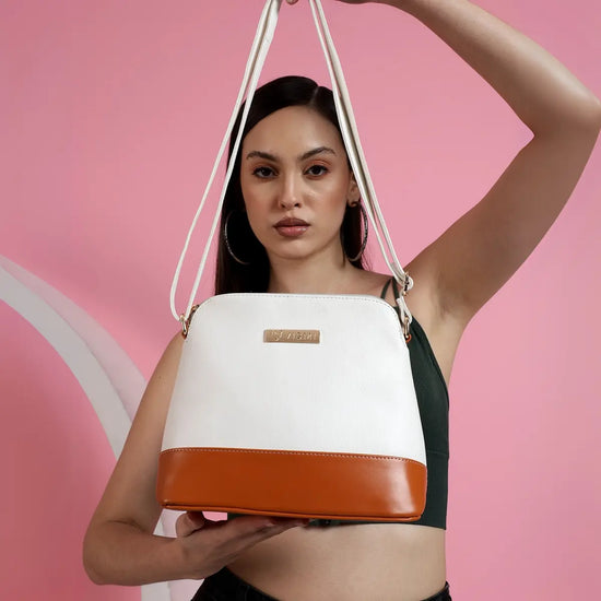 Timeless Luxe Women's Sling Bag - White