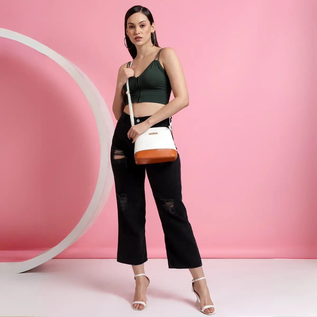 Timeless-Luxe-Womens-Sling-Bag-White-Side-Profile-and-Details
