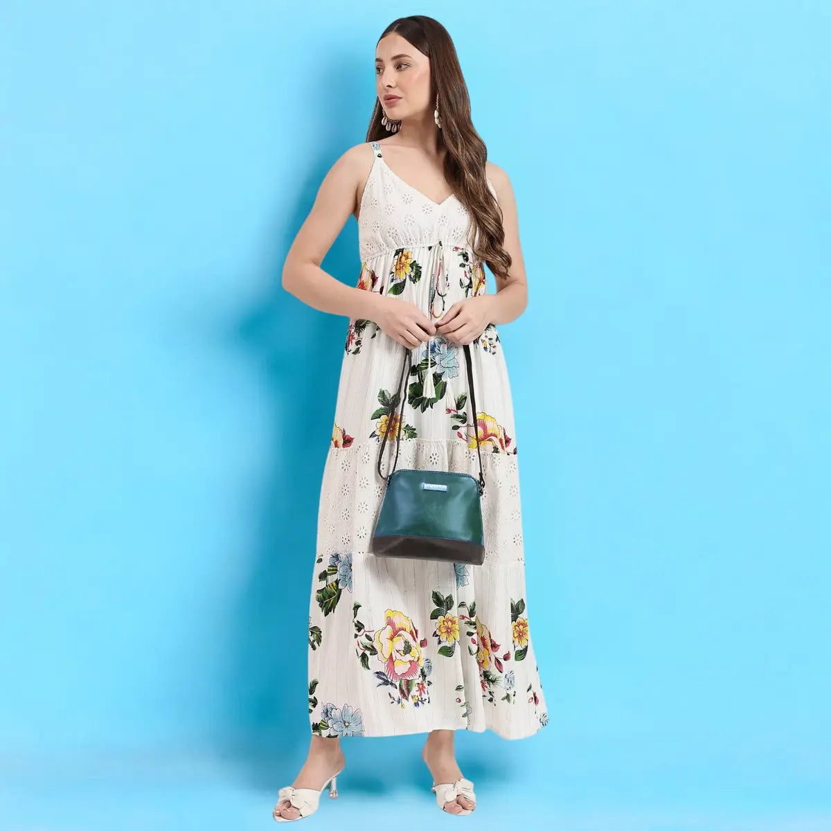 Timeless Luxe Women's Sling Bag - Teal blue