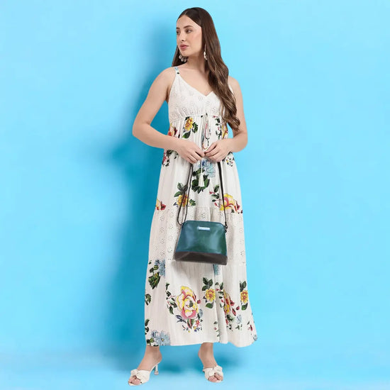 Timeless Luxe Women's Sling Bag - Teal blue