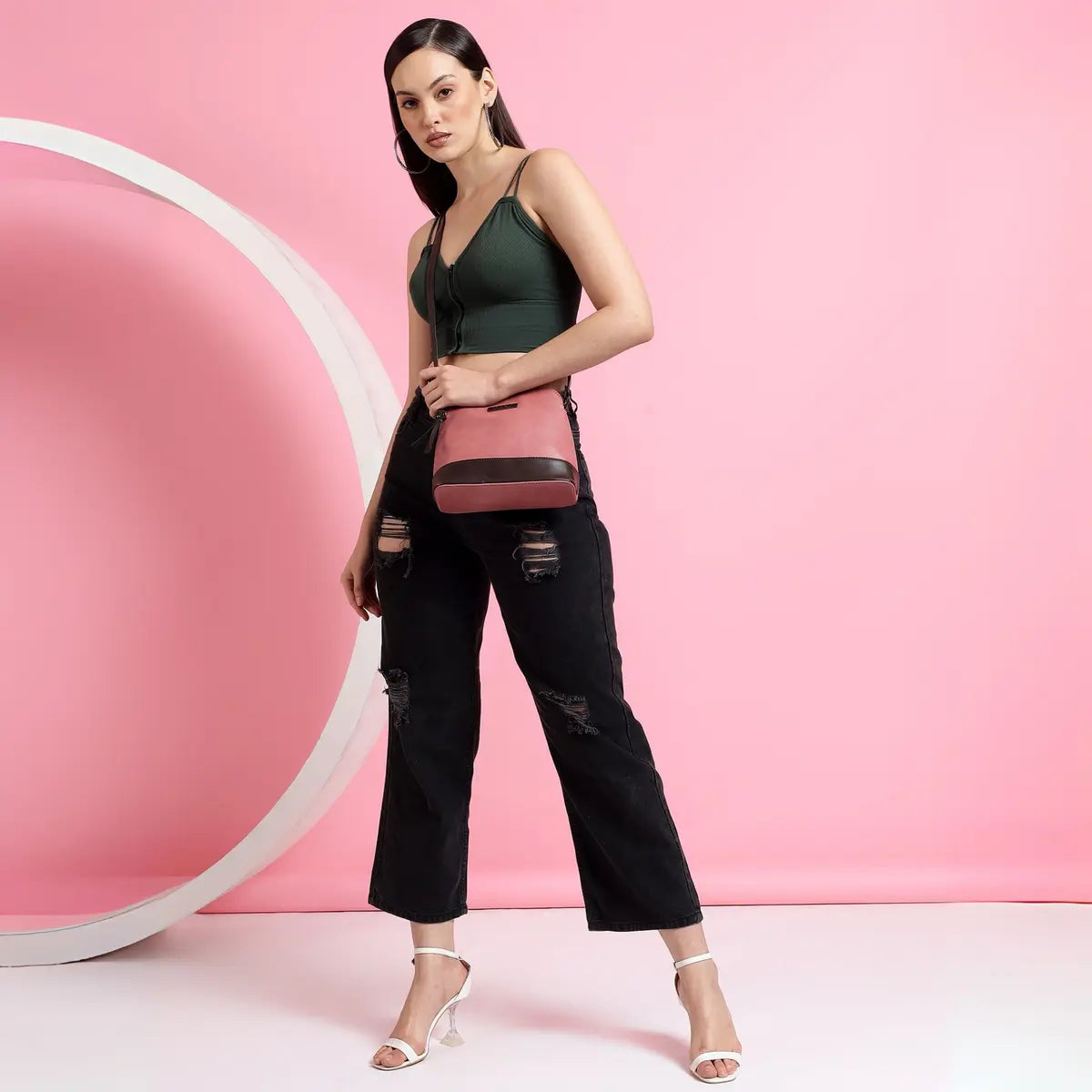 Timeless Luxe Women's Sling Bag - Blush Pink