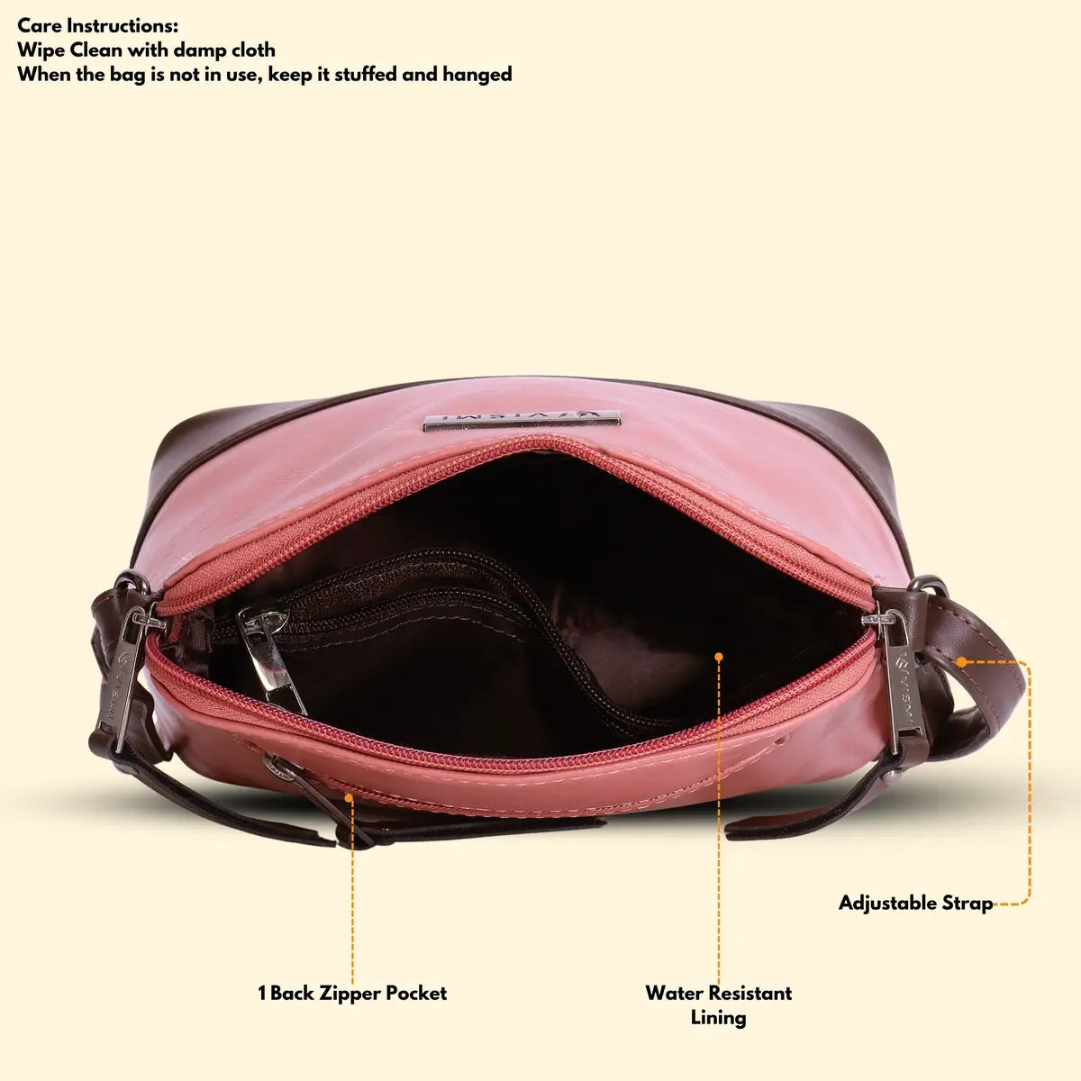 Timeless Luxe Women's Sling Bag - Blush Pink