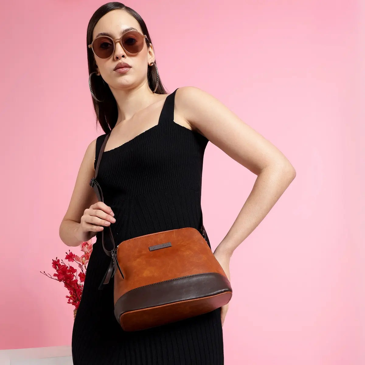 Timeless Luxe Women's Sling Bag - Tan