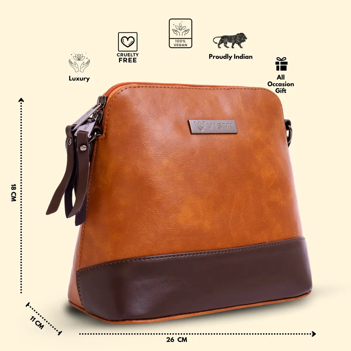 Timeless Luxe Women's Sling Bag - Tan