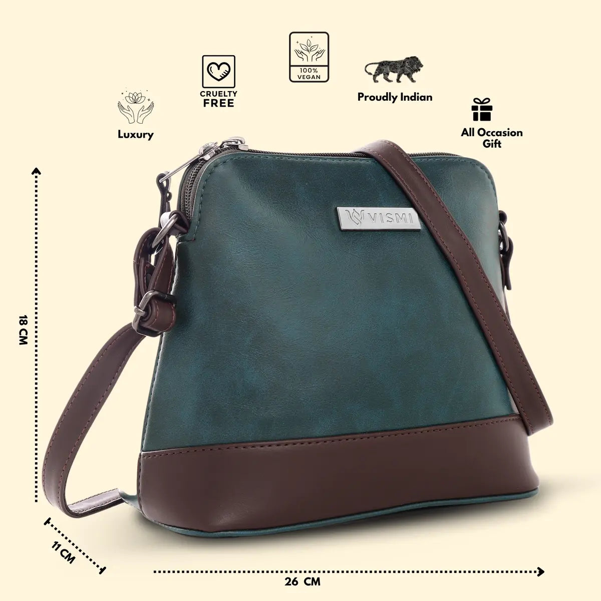 Timeless Luxe Women's Sling Bag - Teal blue