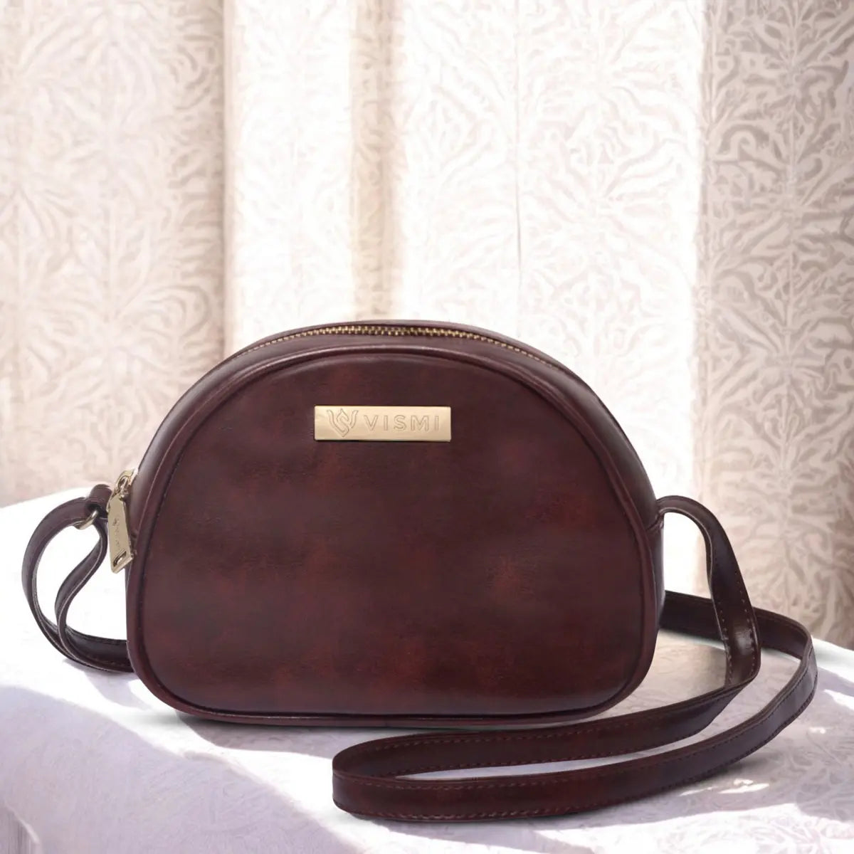 Timeless Chic Women's Sling Bag - Wine