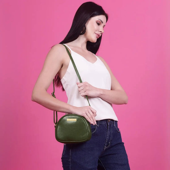 Timeless Chic Women's Sling Bag - Olive Green
